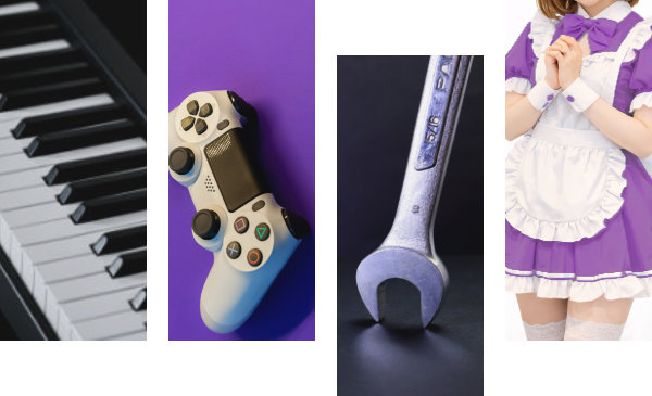 ピアノとゲームとスパナとメイドの画像